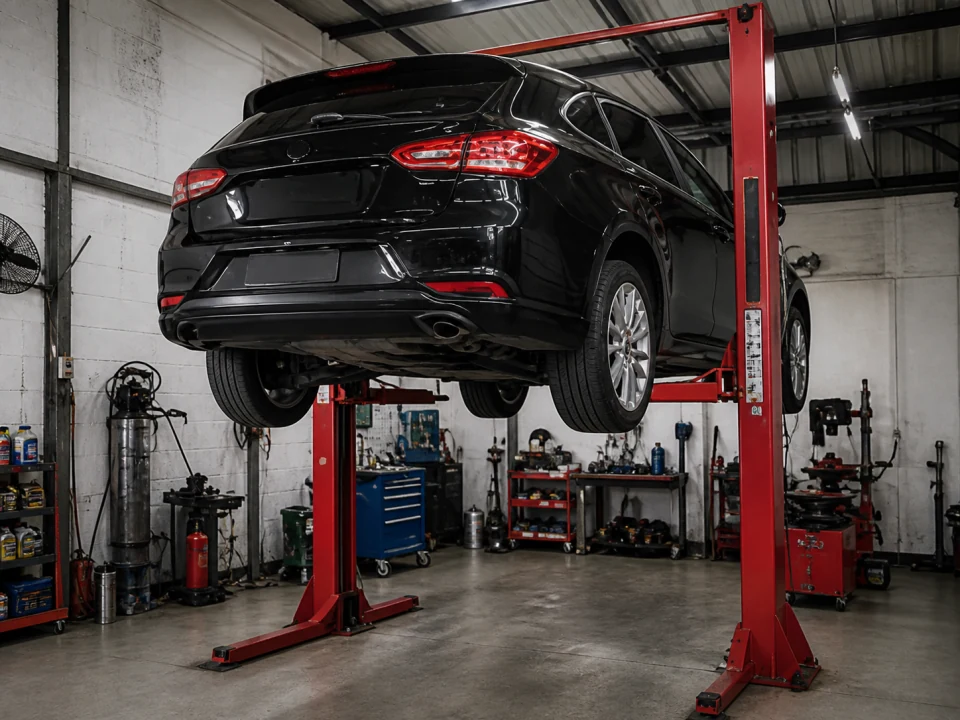 Vehicle maintenance on a lift