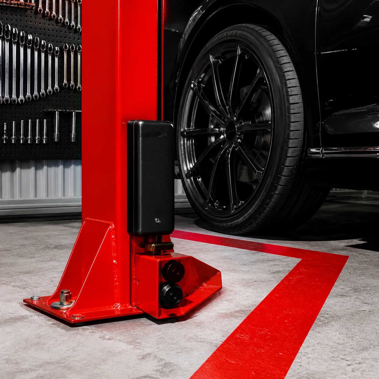 Red lift and wheel detail concept
